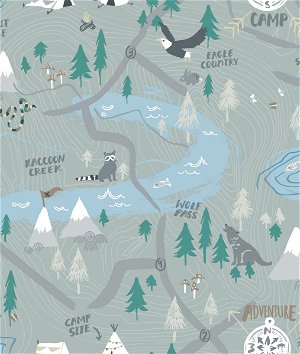 Seabrook Designs Campground Steel Gray Wallpaper