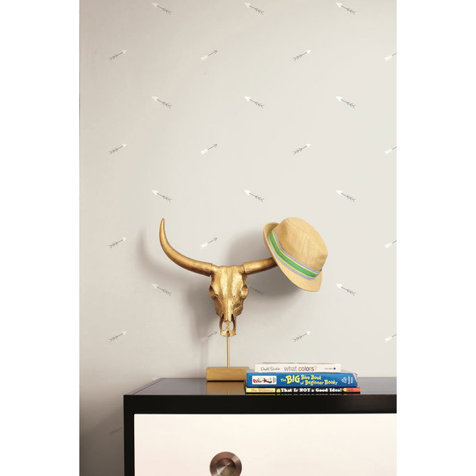 Seabrook Designs Hearts &amp; Darts Gray &amp; White Wallpaper image 2 of 2