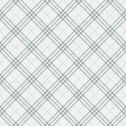 Seabrook Designs Diagonal Plaid Gray & Ocean Blue Wallpaper