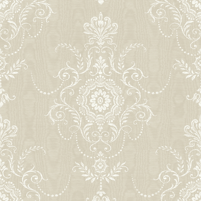 Seabrook Designs Colette Cameo Fog Wallpaper image 1 of 2