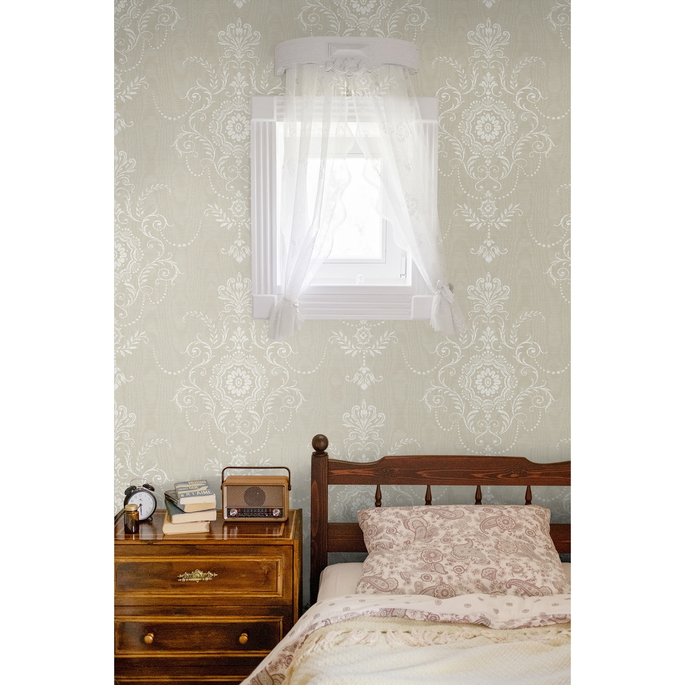 Seabrook Designs Colette Cameo Fog Wallpaper image 2 of 2