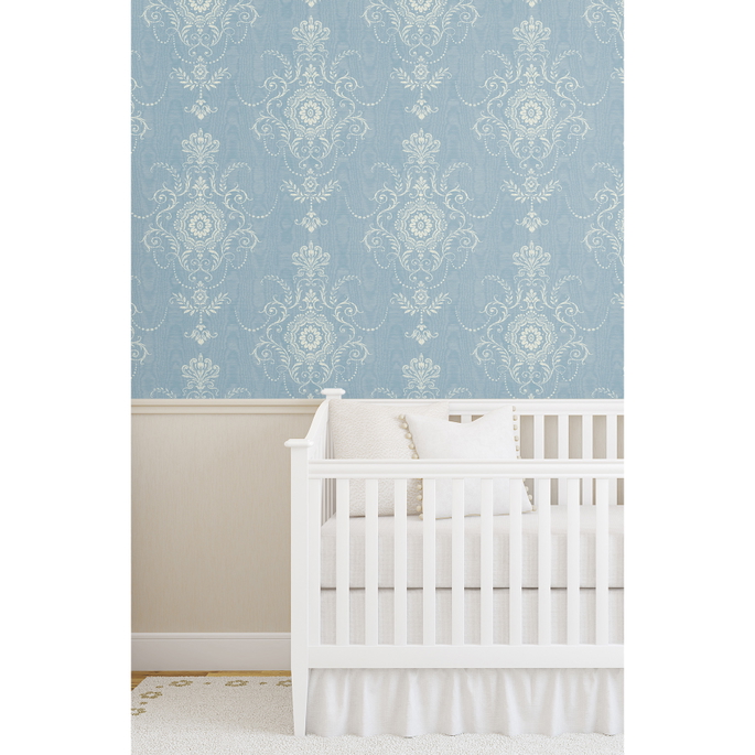 Seabrook Designs Colette Cameo Bleu Bisque Wallpaper image 2 of 2