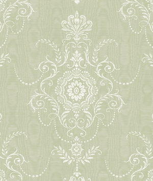 Seabrook Designs Colette Cameo Washed Green Wallpaper