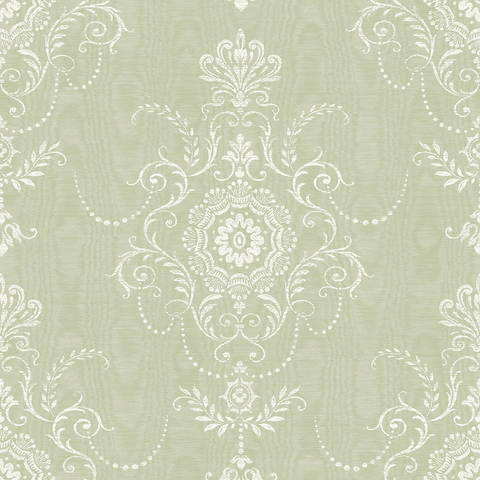 Seabrook Designs Colette Cameo Washed Green Wallpaper image 1 of 3