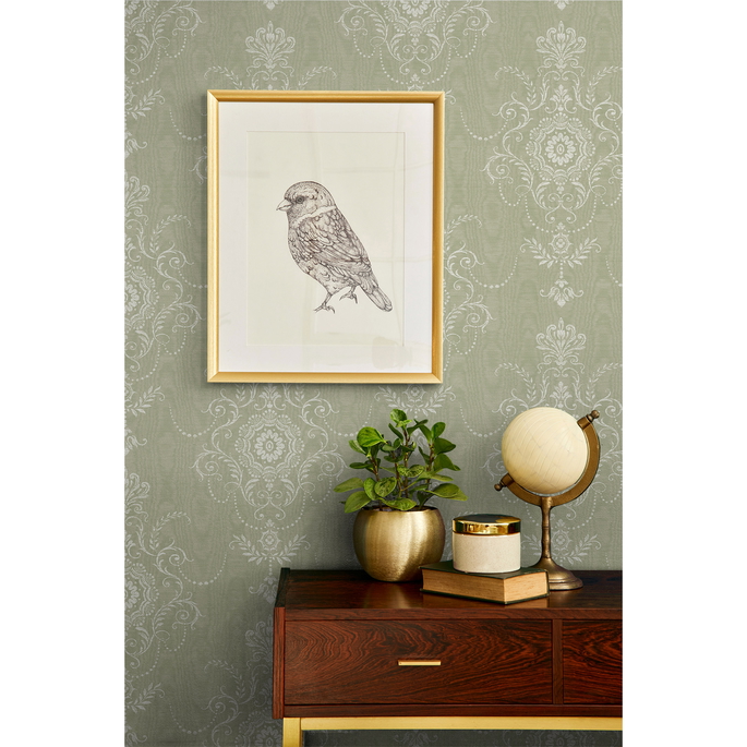 Seabrook Designs Colette Cameo Washed Green Wallpaper image 3 of 3