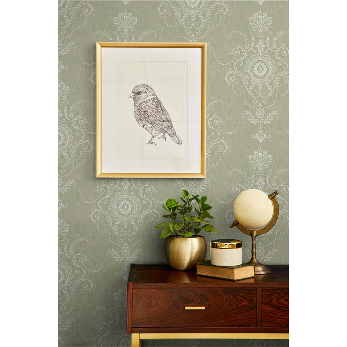Seabrook Designs Colette Cameo Washed Green Wallpaper image 3 of 3
