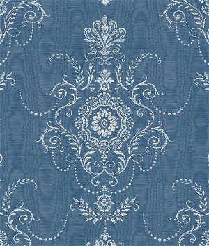 Seabrook Designs Colette Cameo French Blue Wallpaper