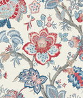 Seabrook Designs Bernadette Jacobean French Blue & Antique Ruby Wallpaper