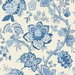 Seabrook Designs Bernadette Jacobean French Blue Wallpaper