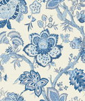 Seabrook Designs Bernadette Jacobean French Blue Wallpaper
