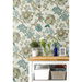 Seabrook Designs Bernadette Jacobean Hickory Smoke &amp; Blue Bell Wallpaper thumbnail image 2 of 3