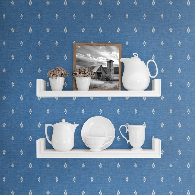 Seabrook Designs Petite Feuille Sprig Denim Wash Wallpaper image 2 of 2
