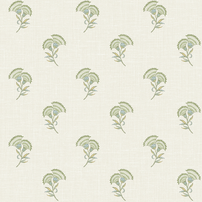 Seabrook Designs Lotus Branch Floral Washed Green &amp; Herb Wallpaper image 1 of 3