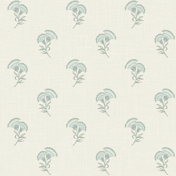 Seabrook Designs Lotus Branch Floral Minty Meadow &amp; French Grey Wallpaper image 1 of 3