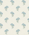 Seabrook Designs Lotus Branch Floral Blue Bell & Herb Wallpaper