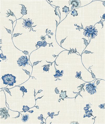 Seabrook Designs Florale Trail French Blue Wallpaper