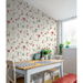 Seabrook Designs Florale Trail Cranberry &amp; Blue Bell Wallpaper thumbnail image 2 of 3