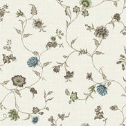 Seabrook Designs Florale Trail Greige & Blue Bell Wallpaper