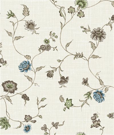 Seabrook Designs Florale Trail Greige & Blue Bell Wallpaper