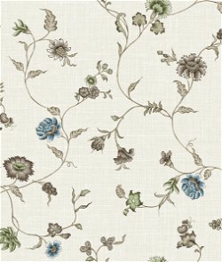 Seabrook Designs Florale Trail Bisque Bleu & French Wallpaper