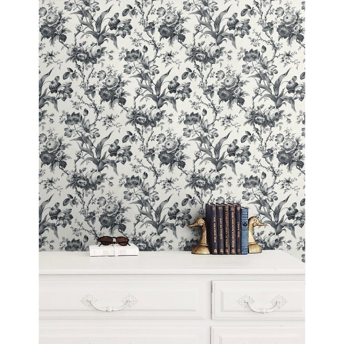 Seabrook Designs En Rose Poppy Seed Wallpaper image 2 of 2