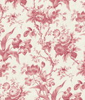 Seabrook Designs En Rose Cranberry Wallpaper
