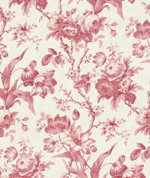 Seabrook Designs En Rose Cranberry Wallpaper