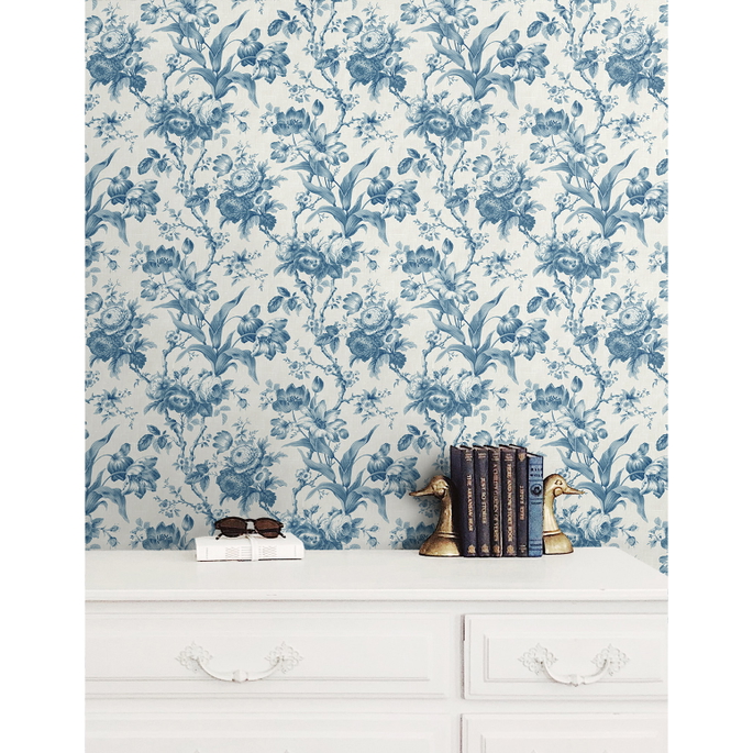 Seabrook Designs En Rose Blue Bell Wallpaper image 2 of 2