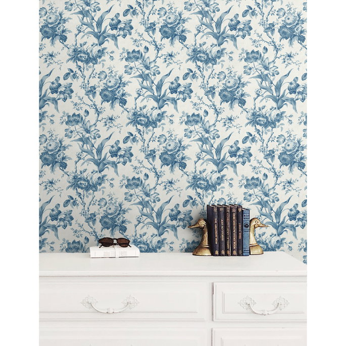 Seabrook Designs En Rose Blue Bell Wallpaper image 2 of 2