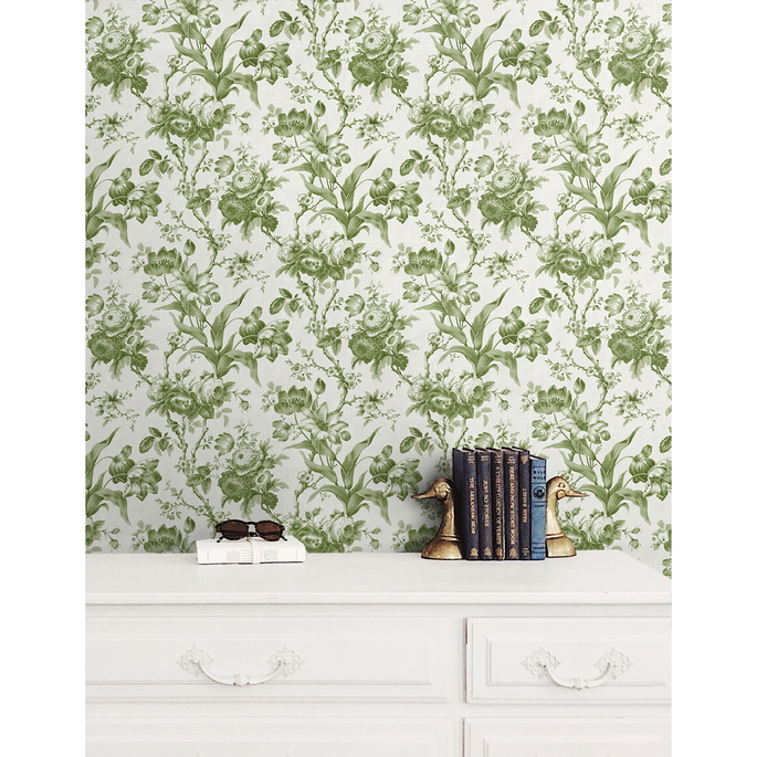 Seabrook Designs En Rose Pomme Wallpaper image 2 of 2