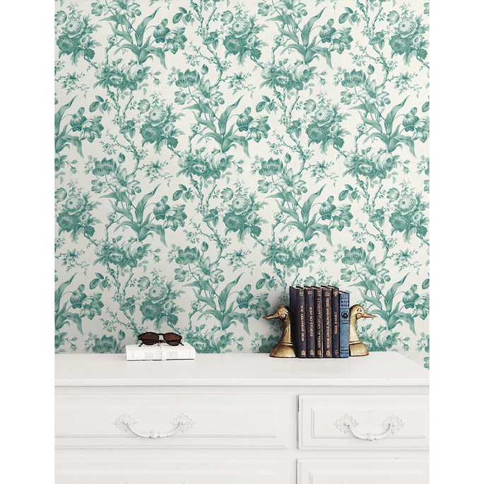 Seabrook Designs En Rose Minty Meadow Wallpaper image 2 of 2
