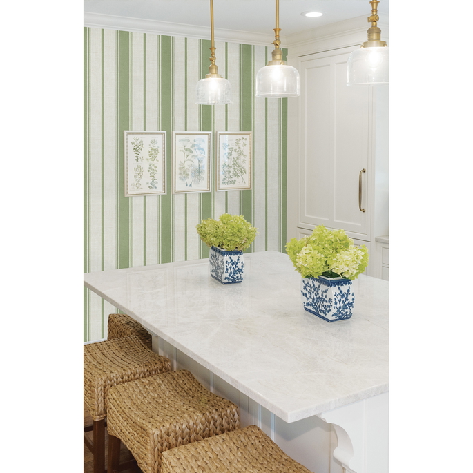Seabrook Designs Eliott Linen Stripe Pomme Wallpaper image 2 of 3