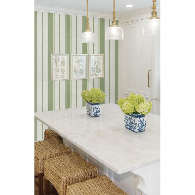 Seabrook Designs Eliott Linen Stripe Pomme Wallpaper image 2 of 3