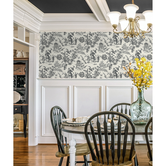 Seabrook Designs Colette Chinoiserie Poppy Seed Wallpaper image 2 of 3