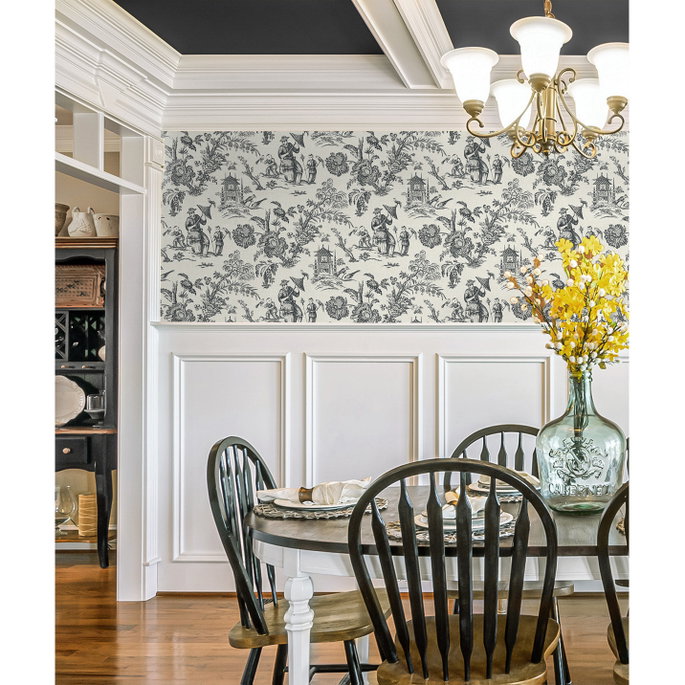 Seabrook Designs Colette Chinoiserie Poppy Seed Wallpaper image 2 of 3