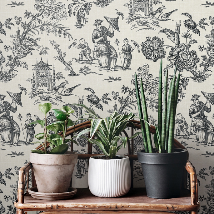 Seabrook Designs Colette Chinoiserie Poppy Seed Wallpaper image 3 of 3