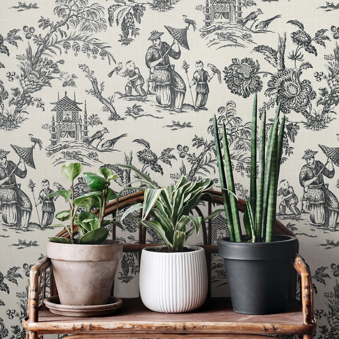 Seabrook Designs Colette Chinoiserie Poppy Seed Wallpaper image 3 of 3