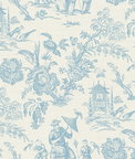 Seabrook Designs Colette Chinoiserie Bleu Bisque Wallpaper