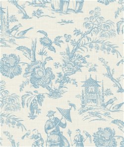 Seabrook Designs Colette Chinoiserie Bleu Bisque Wallpaper