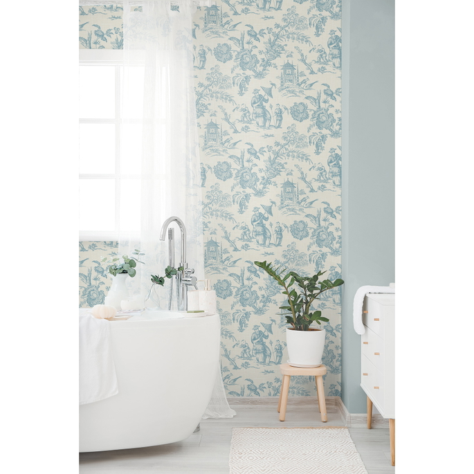 Seabrook Designs Colette Chinoiserie Bleu Bisque Wallpaper image 2 of 3