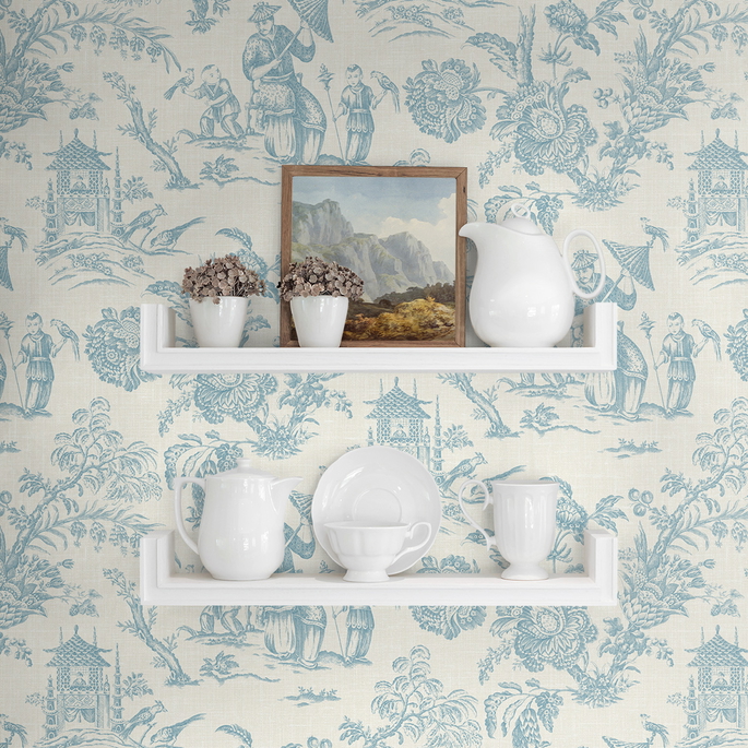 Seabrook Designs Colette Chinoiserie Bleu Bisque Wallpaper image 3 of 3