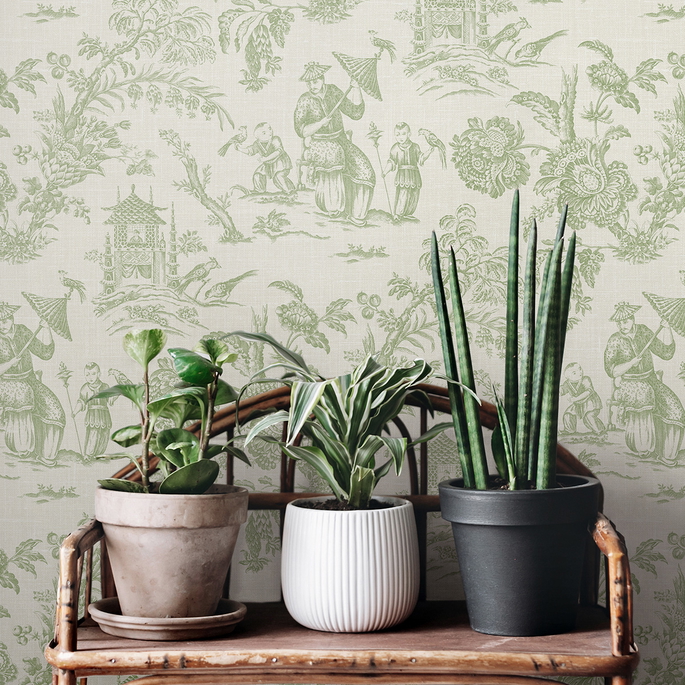 Seabrook Designs Colette Chinoiserie Herb Wallpaper image 3 of 3