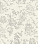 Seabrook Designs Colette Chinoiserie French Grey Wallpaper