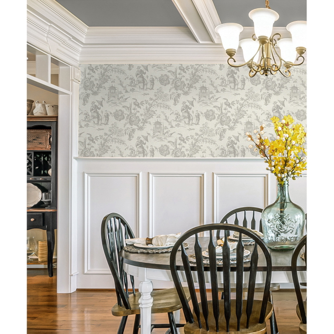 Seabrook Designs Colette Chinoiserie French Grey Wallpaper image 2 of 3