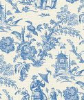 Seabrook Designs Colette Chinoiserie Denim Wash Wallpaper