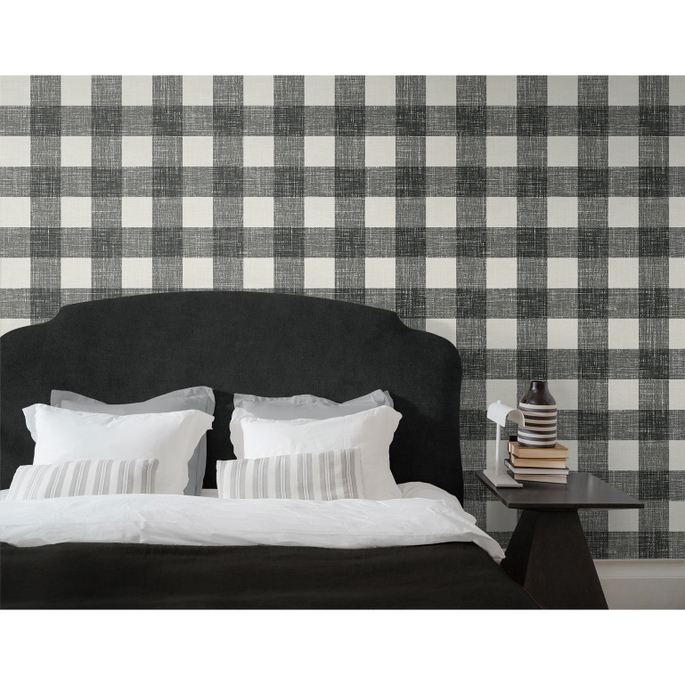 Seabrook Designs Bebe Gingham Poppy Seed Wallpaper image 2 of 3