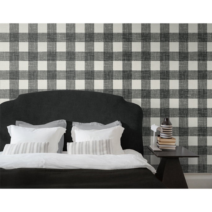 Seabrook Designs Bebe Gingham Poppy Seed Wallpaper image 2 of 3