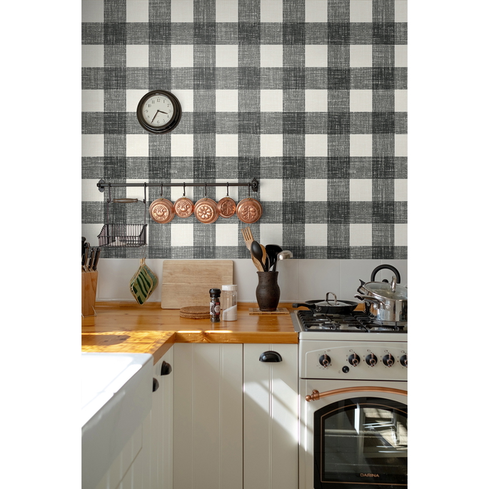Seabrook Designs Bebe Gingham Poppy Seed Wallpaper image 3 of 3