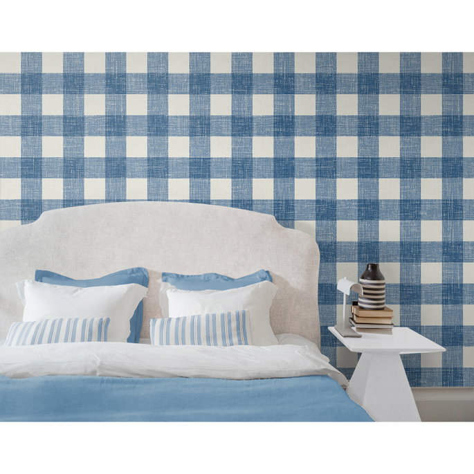 Seabrook Designs Bebe Gingham Denim Wash Wallpaper image 2 of 3