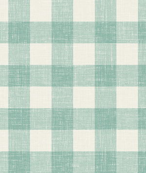 Seabrook Designs Bebe Gingham Minty Meadow Wallpaper
